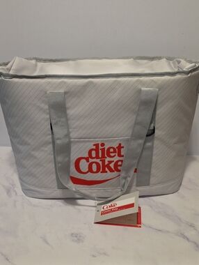 Diet Coke Insulated Cooler Tote - Light Gray with Red Logo Brand New
